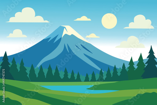 mountain landscape with trees