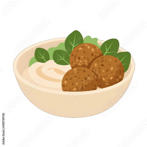 Falafel Hummus Salad In Bowl