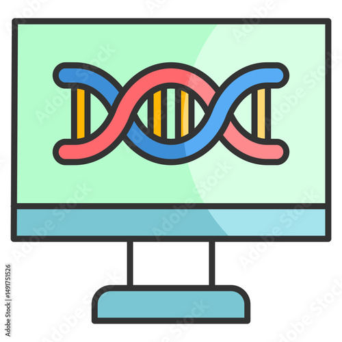 Dna Sequencer Icon Element For Design