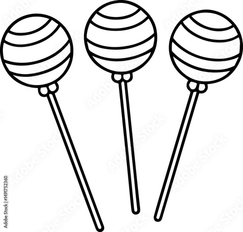 lollypop outline vector and illustration, coloring book page
