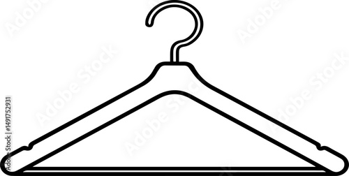 cloth hanger outline vector and illustration, coloring book page