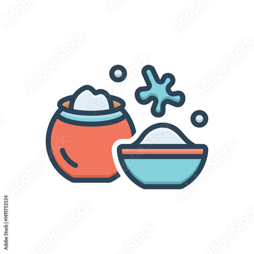 Color illustration icon for holi powder
