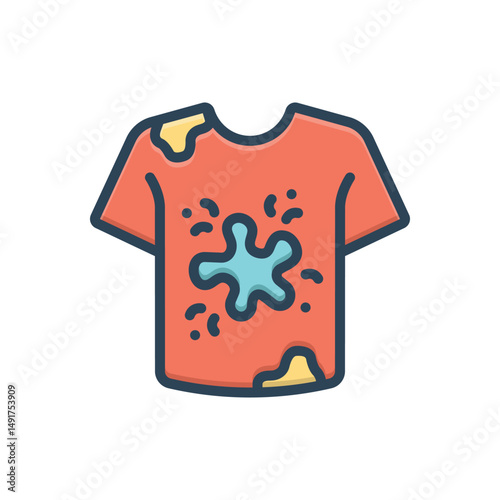 Color illustration icon for t shirt