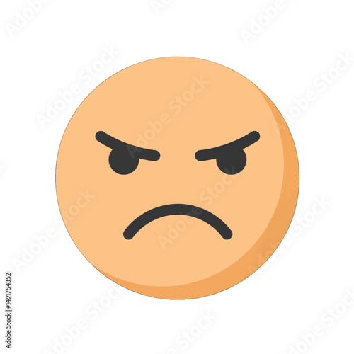 Angry Emoji Icon With Round Shape