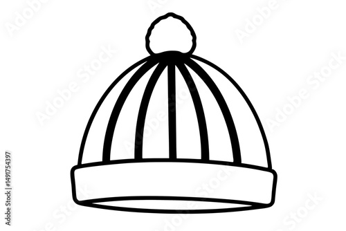 bobble hat  silhouette vector