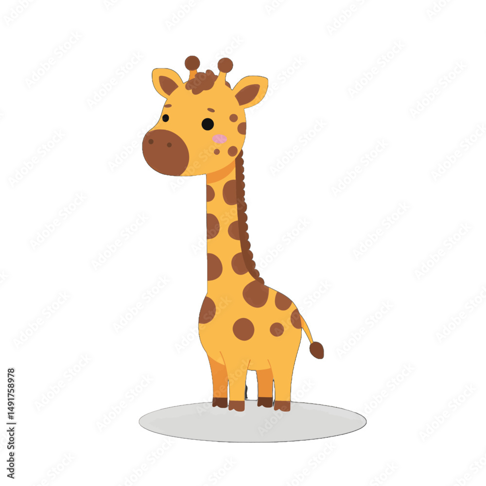 Fototapeta premium Cute Cartoon Giraffe Illustration