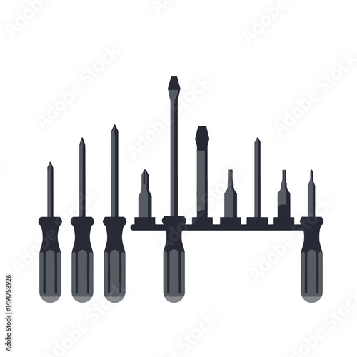 Pixel Art Set Of Screwdrivers
