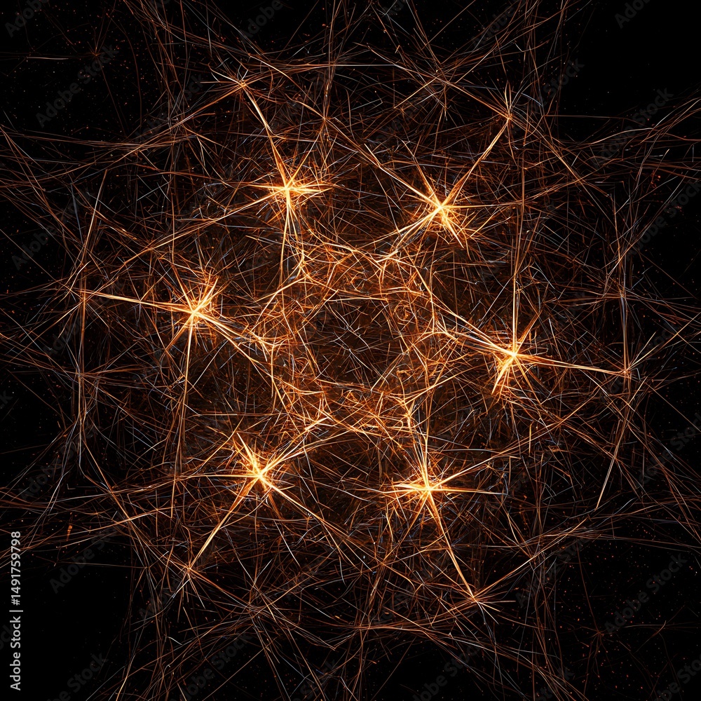 Fototapeta premium Amber Lattice of Stars