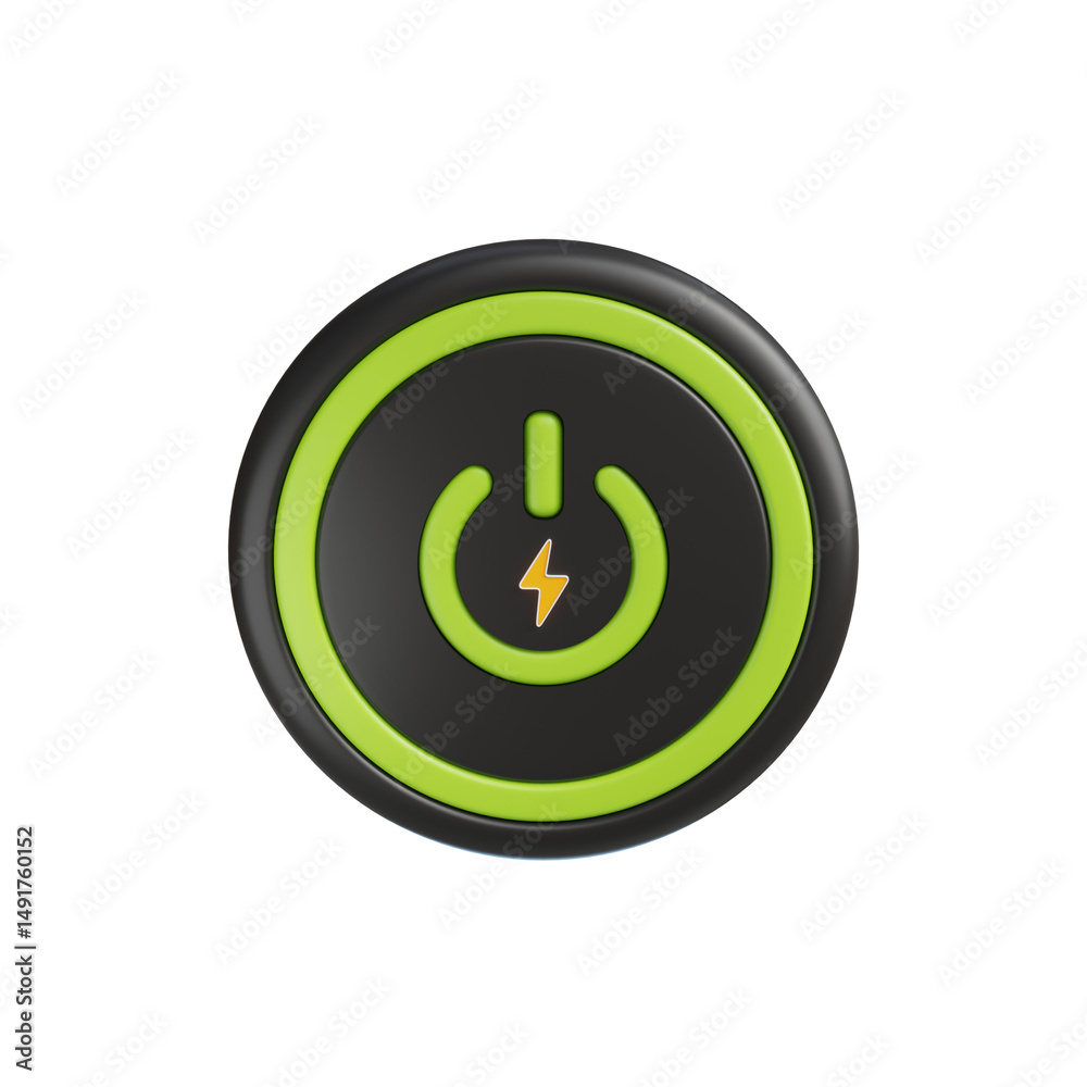 green power button saving energy concept green power button saving energy concept