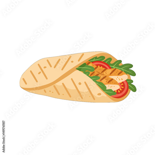 Grilled Chicken Wrap Illustration
