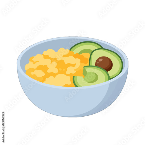Colorful Bowl Of Porridge With Avocado