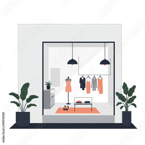 Stylish Minimalist Fashion Store Illustration