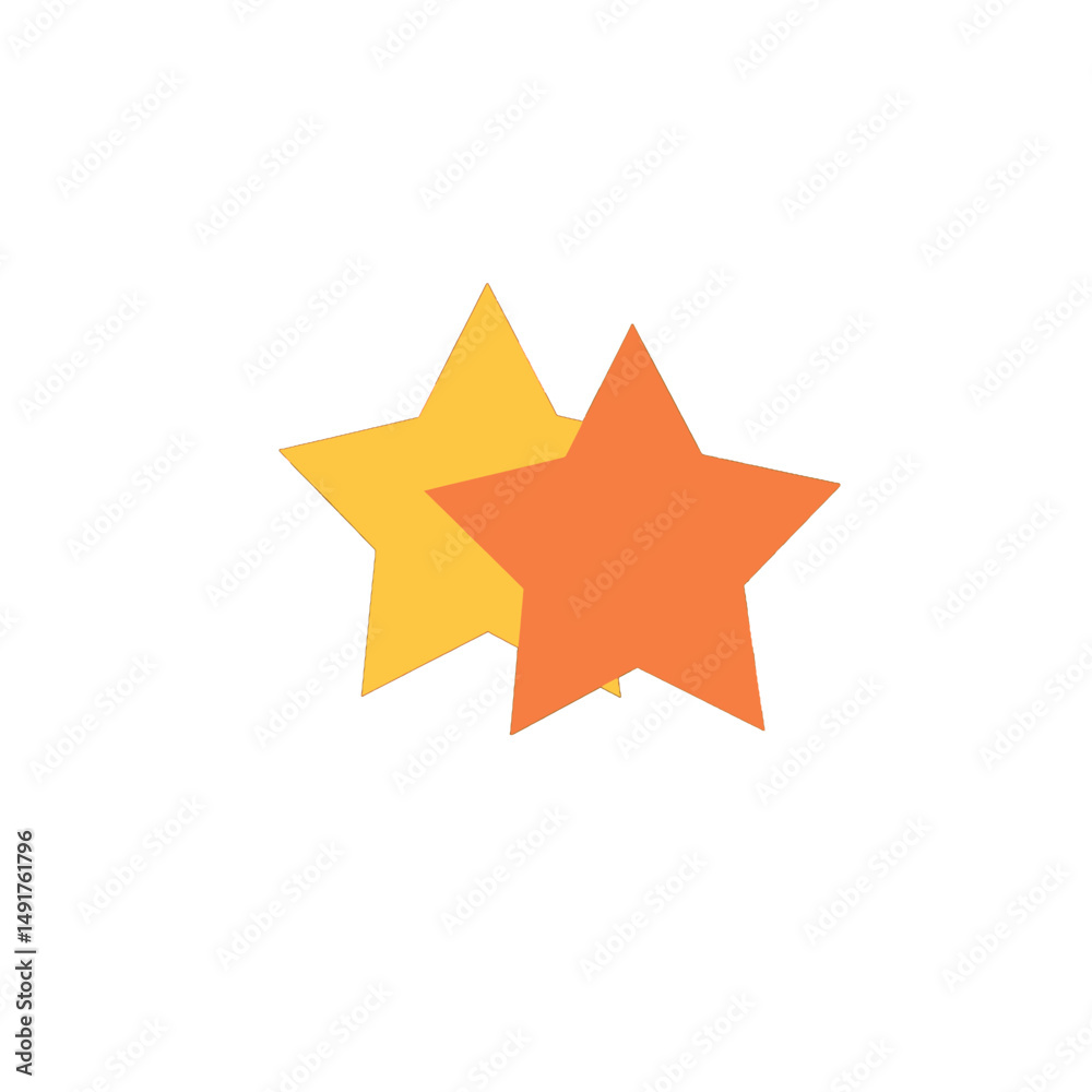Two Yellow And Orange Stars Graphic Design Two Yellow And Orange Stars Graphic Design