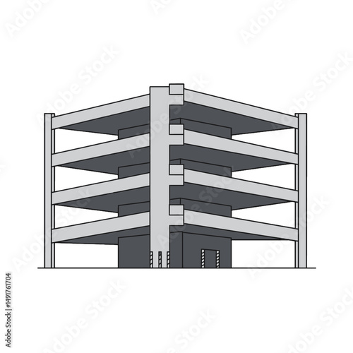 Multilevel Parking Garage Illustration