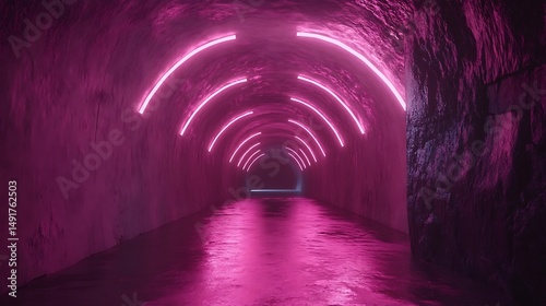 Pink neon tunnel