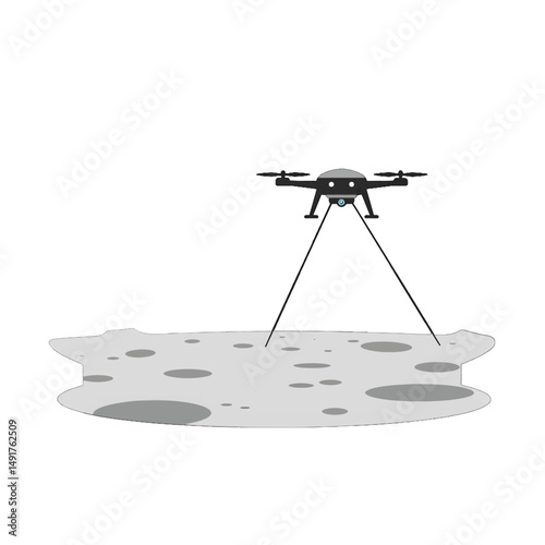 Drone Surveying Lunar Surface