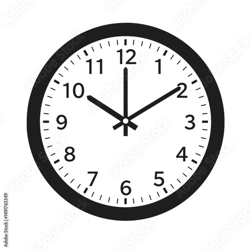 Black And White Analog Clock Showing 3 O'Clock