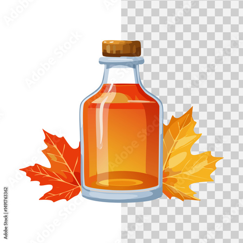 red syrup from maple trees watercolor vector