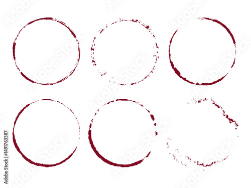 red wine stain from a glass, perfect for adding authenticity to designs related to spills, accidents, or vintage aesthetics.