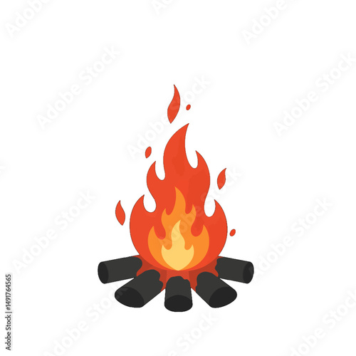 Pixel Art Campfire Illustration