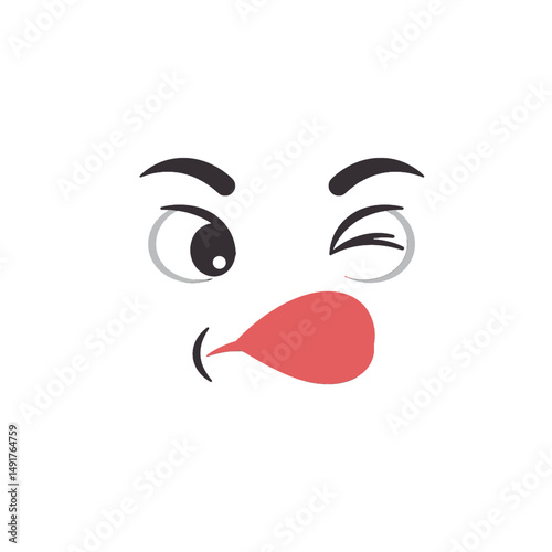 Winking Face Emoji Illustration
