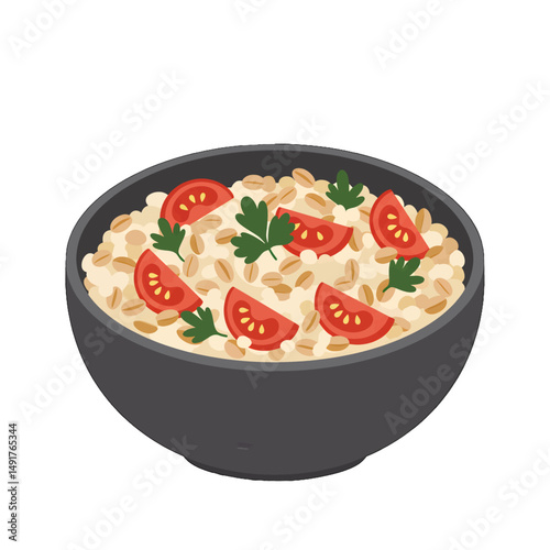 Healthy Oatmeal With Toppings In Bowl
