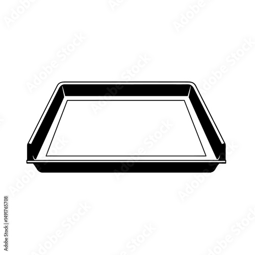 Simple Black And White Rectangular Baking Pan