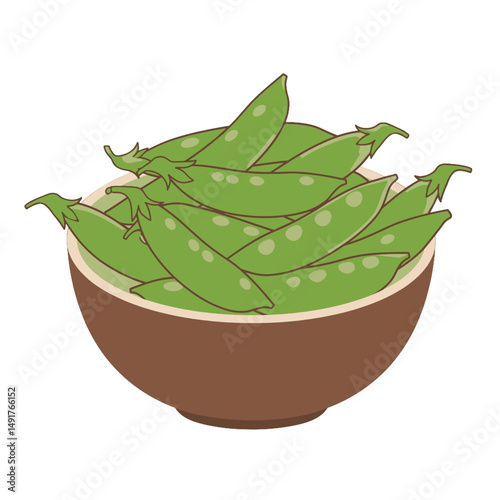 Green Peas In A Brown Bowl