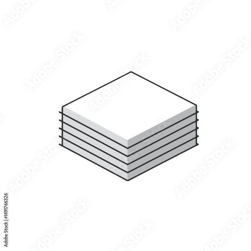 Stacked White Cubes Isometric Illustration