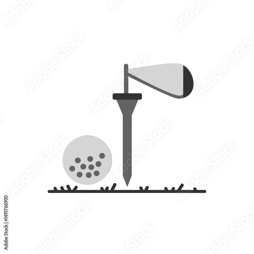 Golf Tee With Wind Sock And Golf Ball