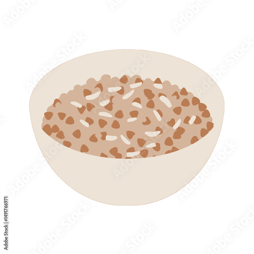 Bowl Of Brown Mixed Grains Dish