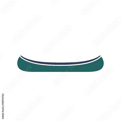 Simple Teal Canoe Illustration