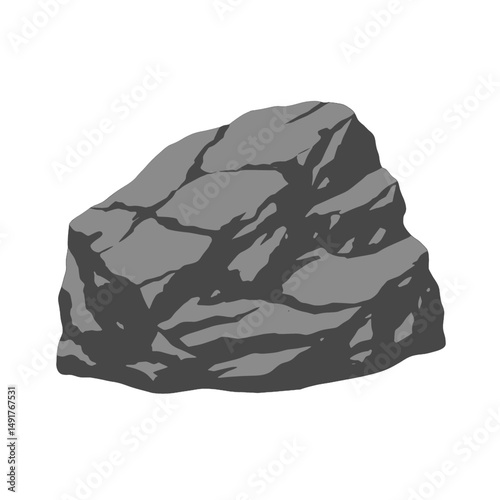 Pixelated Gray Rock Illustration