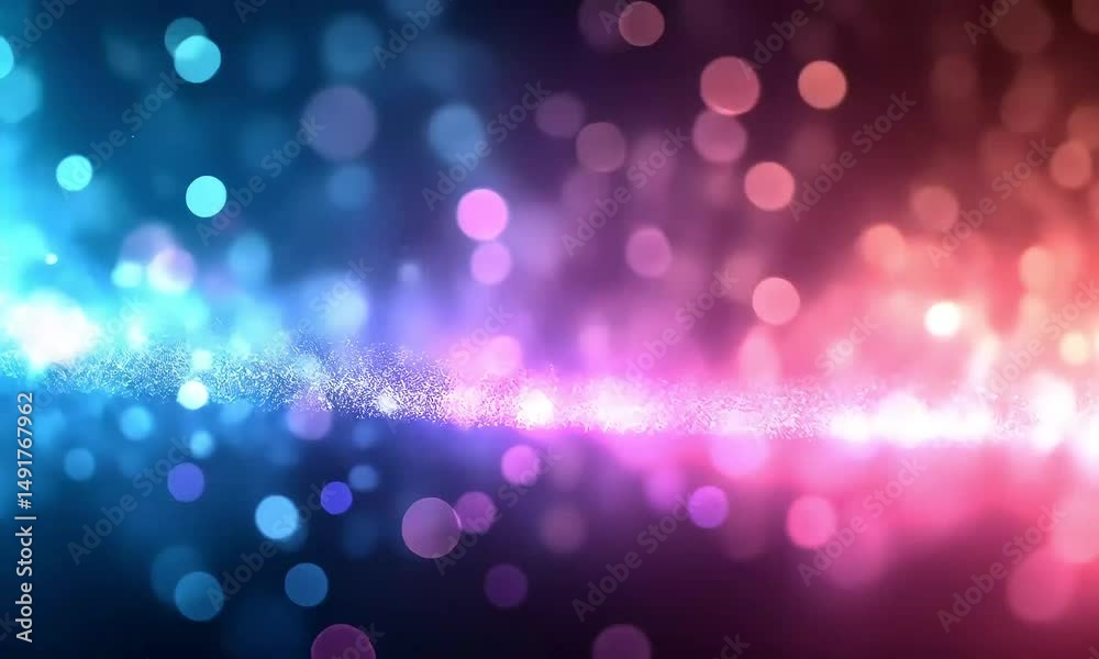 Radiant Particles: Colorful Sparkling Bokeh Overlay with Dynamic Blur Effects