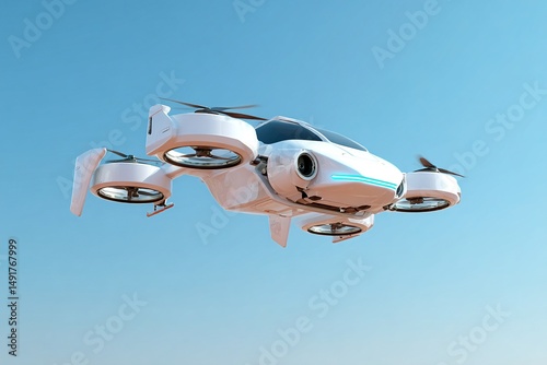 Flying car concept futuristic vehicle design innovation automotive technology sky transport future mobility