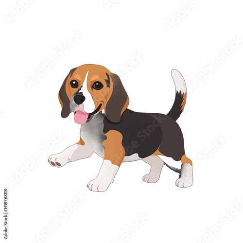 Cute Beagle Puppy Illustration