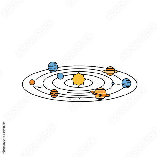 Colorful Pixel Art Solar System Illustration
