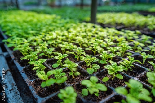Seedlings growing in trays: a guide to starting your own garden with healthy plant starts indoors now today