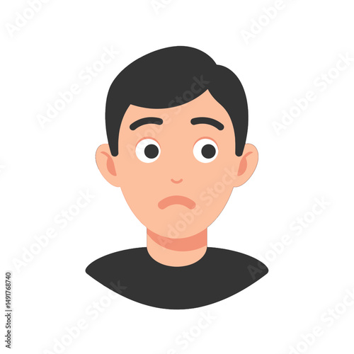 Pixel Art Portrait Of A Concerned Boy