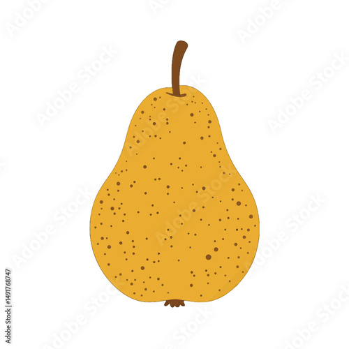 Simple Yellow Pear Illustration