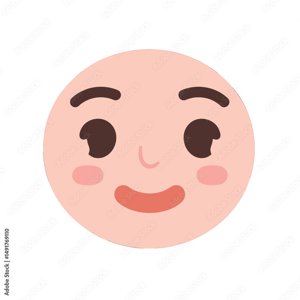 Fototapeta premium Smiling Cartoon Face Illustration