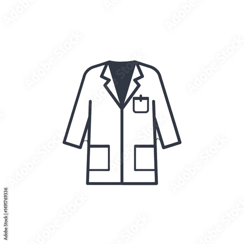 Outline Illustration Of A White Lab Coat