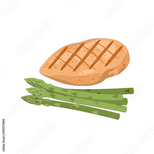 Grilled Chicken Breast With Asparagus