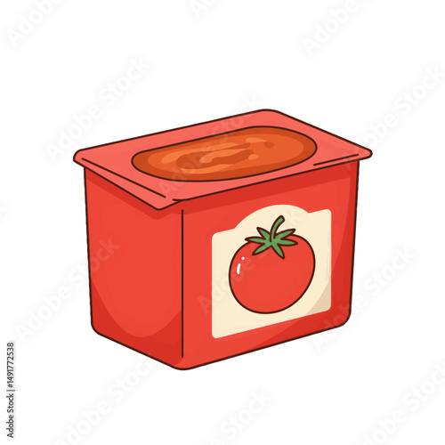 Red Tomato Sauce Container Illustration