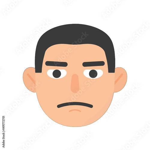 Pixel Art Angry Man Face Portrait
