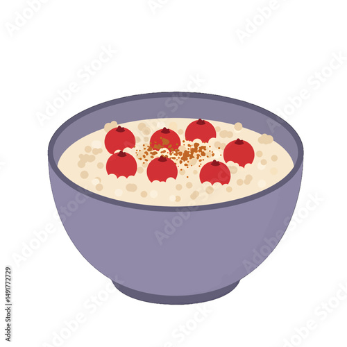 Bowl Of Oatmeal With Cranberries
