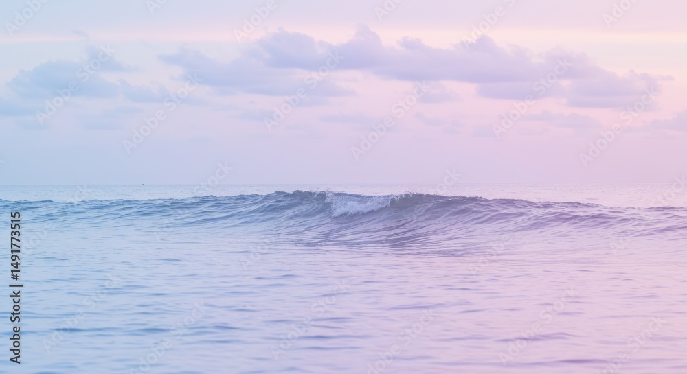 Obraz premium Serene Pastel Ocean Wave at Sunset