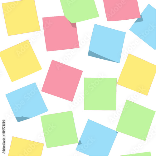 Abstract Pattern Of Colorful Sticky Notes