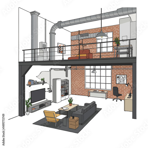 Industrial Loft Apartment Interior Design