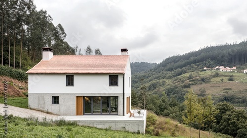 Wallpaper Mural Modern white house on a hillside with a stunning valley view. Torontodigital.ca